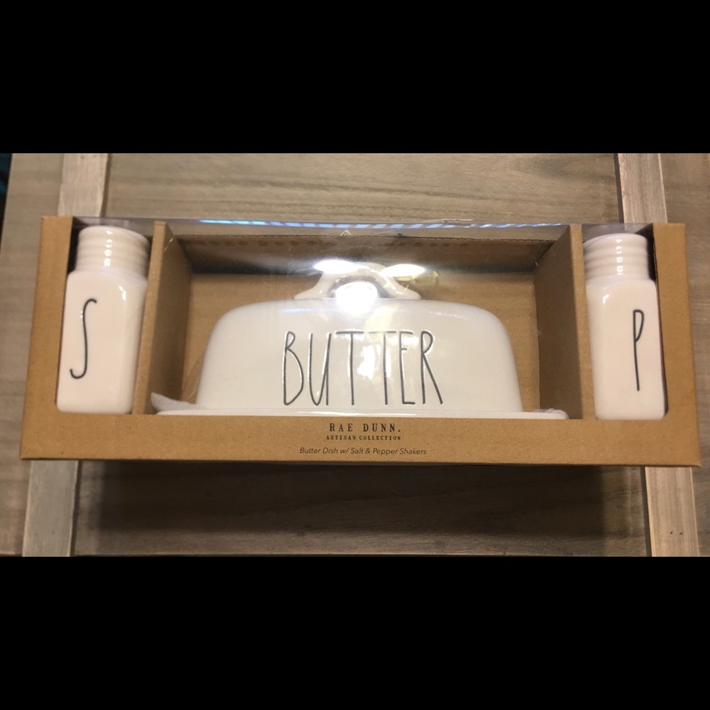 🧈 RAE DUNN Butter Dish w/ Salt & Pepper Set - Picture 2 of 7
